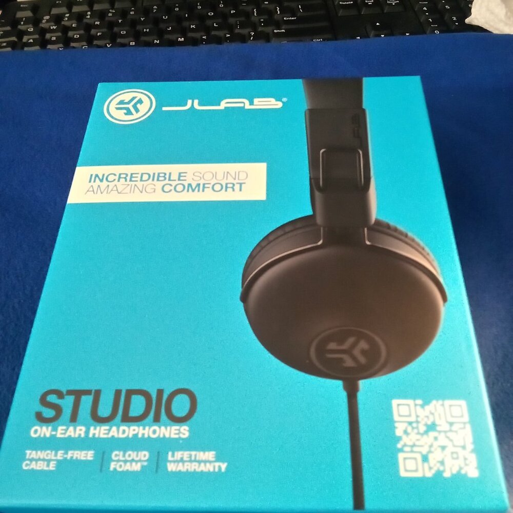 JLab Studio Wired On-Ear Headphones, Black